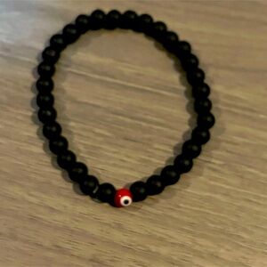 Black Evil Eye Beaded Bracelet NIP